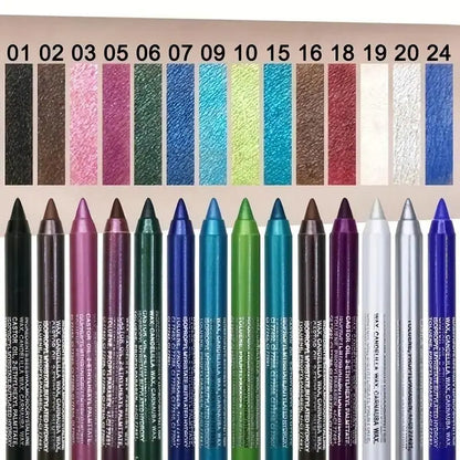 Caneta delineadora com glitter de 12 cores, acabamento brilhante nacarado de alta cor, à prova de água, caneta delineadora punk gótica esfumada, maquilhagem, conjunto de lápis delineador, produtos de maquilhagem, lápis delineadores, cosméticos