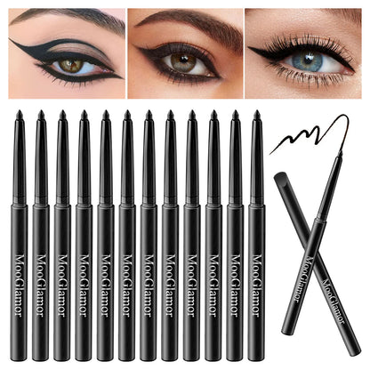 Kit com 12 eyeliners líquidos à prova de água de longa duração
