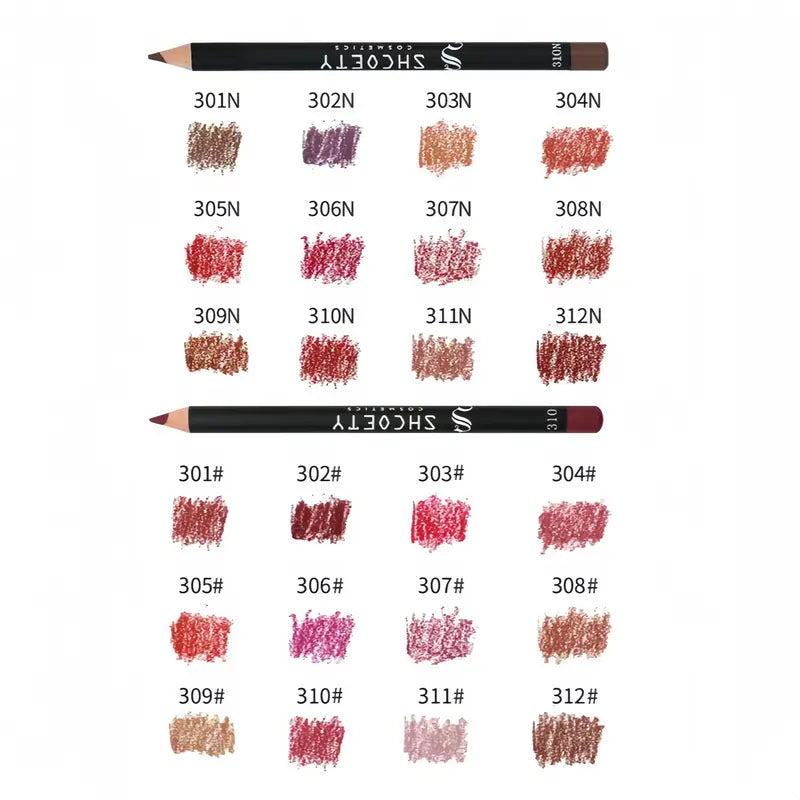 Lábios Definidos Lápis de Contorno Matte Longa Duração Kit 12pcs