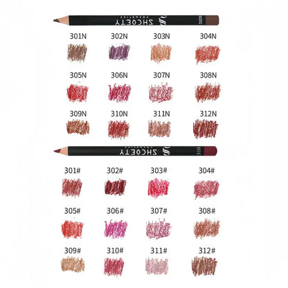 Lábios Definidos Lápis de Contorno Matte Longa Duração Kit 12pcs