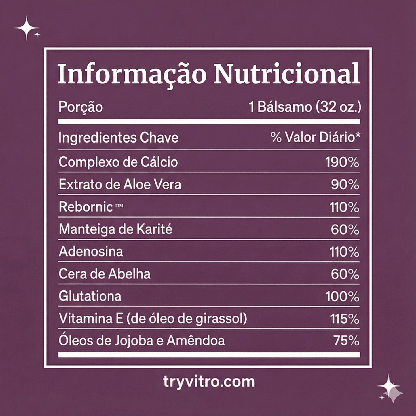 Bálsamo facial de colagénio e cálcio