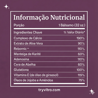 Bálsamo facial de colagénio e cálcio