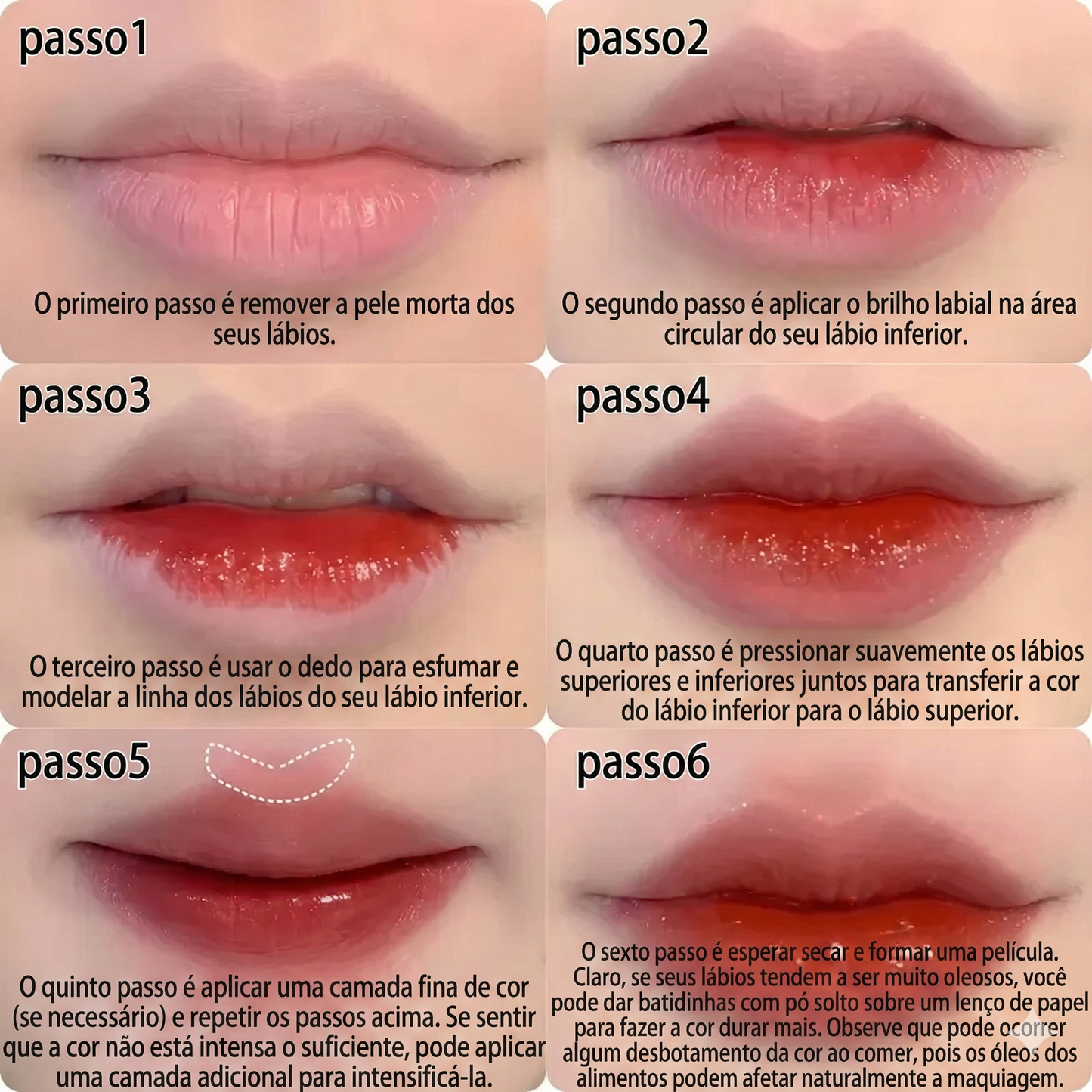 Conjunto de 6 batons líquidos mate de longa duração