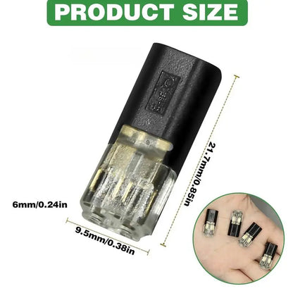 2 pinos - Conector de encaixe de fio duplo