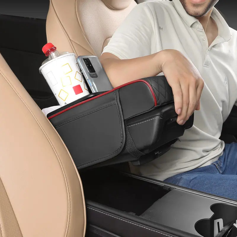 Almofada para apoio de braço de automóvel - Organizador 5 em 1