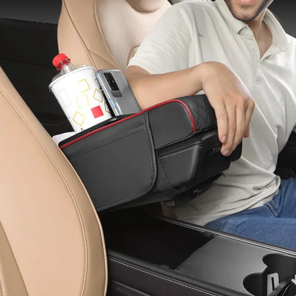 Almofada para apoio de braço de automóvel - Organizador 5 em 1