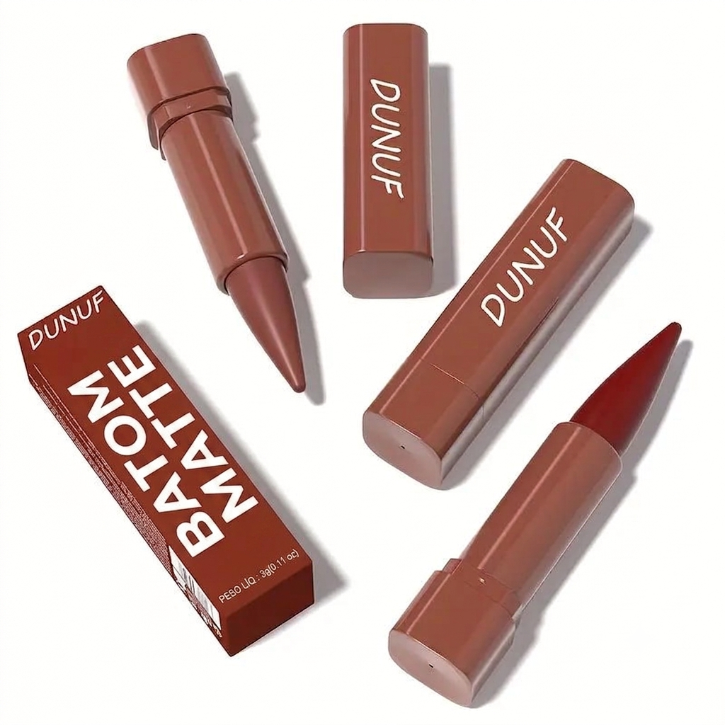 Embalagem com 5 - Batom Matte à Prova de Água com Alta Pigmentação e Longa Duração