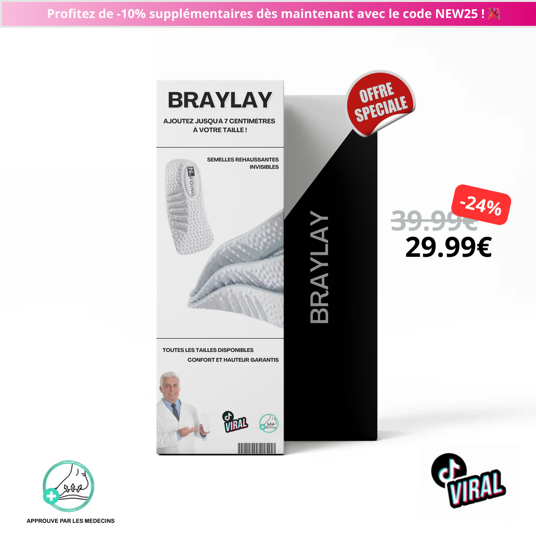 Palmilhas ortopédicas crescentes FlexStep™ l Braylay