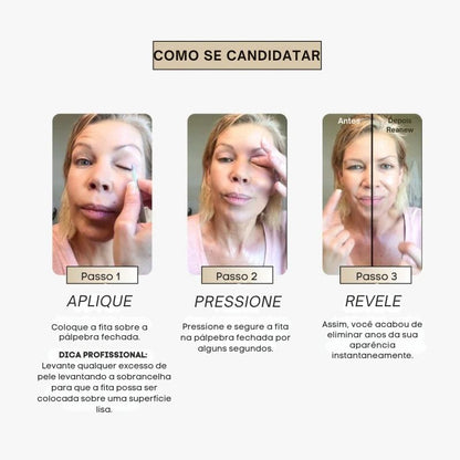 Tiras de elevação instantânea para pálpebras