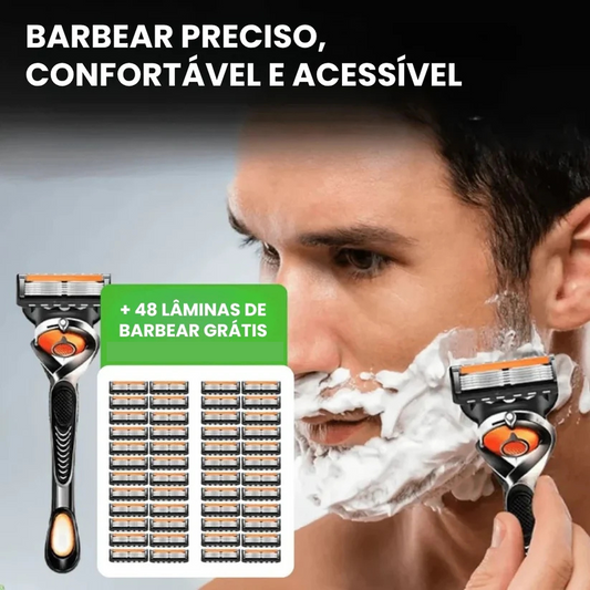 (48 lâminas e 1 cabo de faca) TrueShave™ - Máquina de barbear de precisão com tecnologia de contorno
