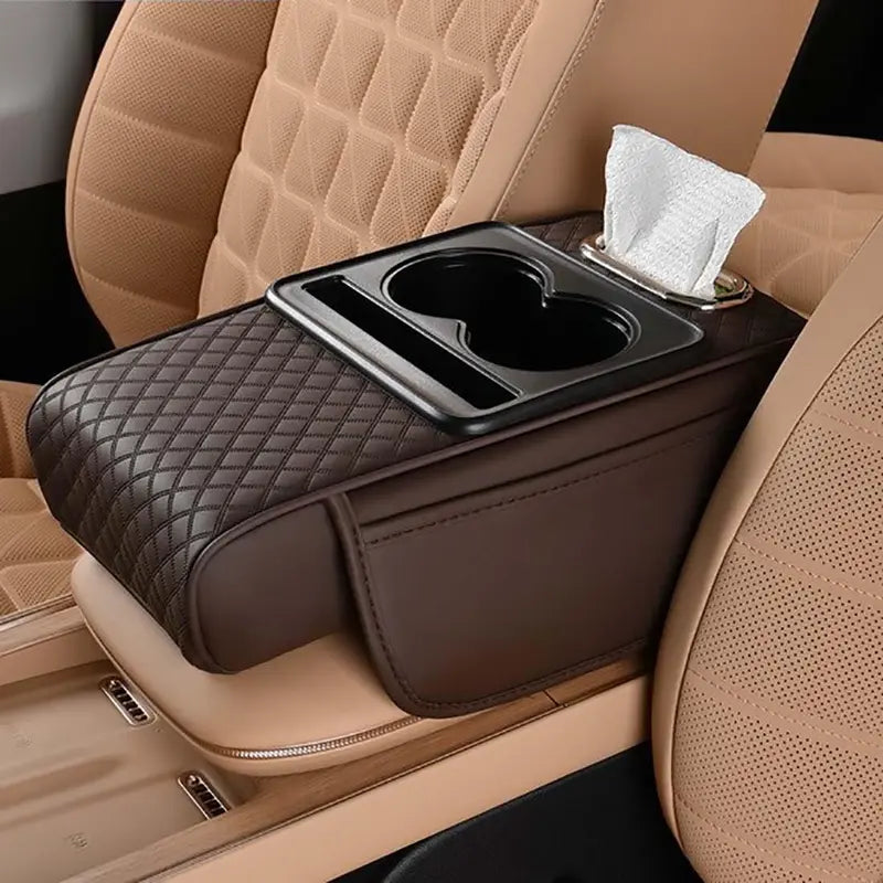 Almofada para apoio de braço de automóvel - Organizador 5 em 1