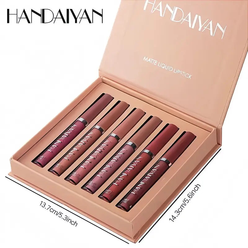 Conjunto de 6 batons líquidos mate de longa duração