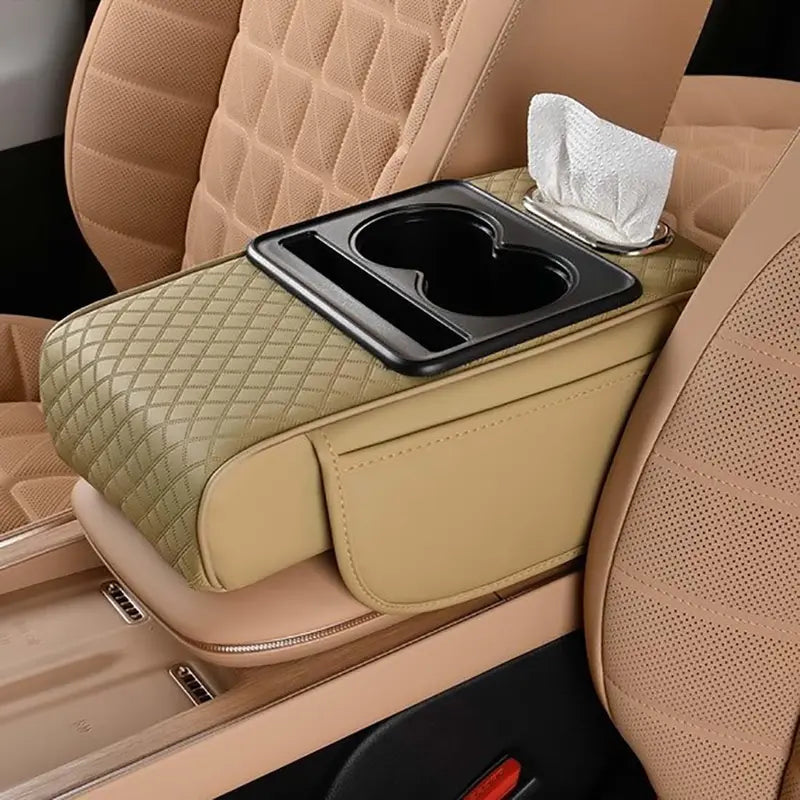 Almofada para apoio de braço de automóvel - Organizador 5 em 1