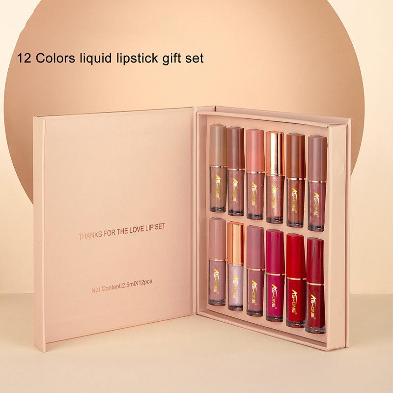 Kit com 12 – Conjunto de Batons Líquidos Matte Hidratantes de Longa Duração