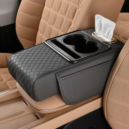 Almofada para apoio de braço de automóvel - Organizador 5 em 1