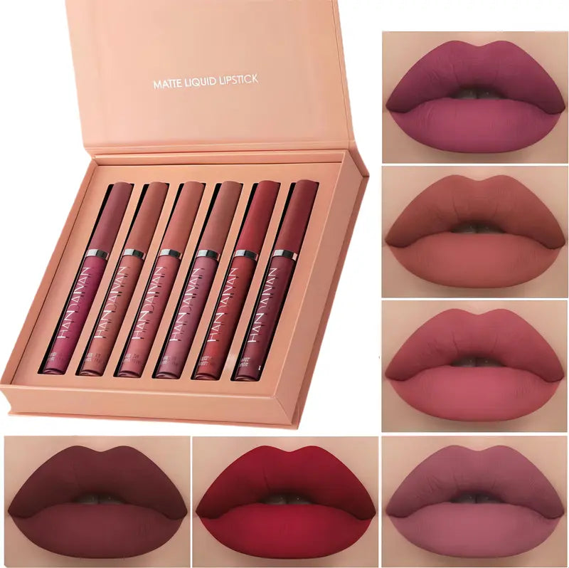 Conjunto de 6 batons líquidos mate de longa duração