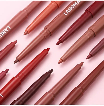 Contorno Labial Matte Duradouro Lápis à Prova d'Água 12 Unidades